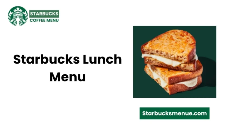 Starbucks Lunch Menu with prices